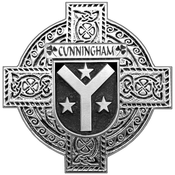 Cunningham Irish Family Coat Of Arms Celtic Cross Badge