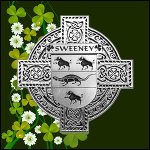 Sweeney Irish Coat of Arms Celtic Cross Badge