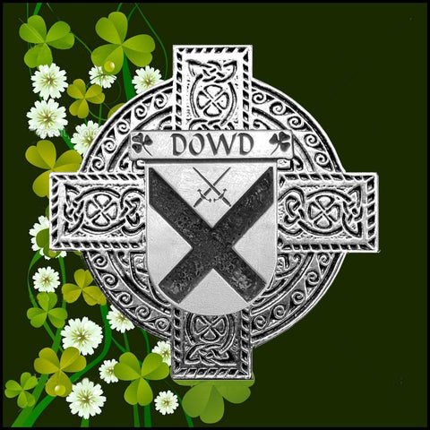 Dowd Irish Family Coat Of Arms Celtic Cross Badge