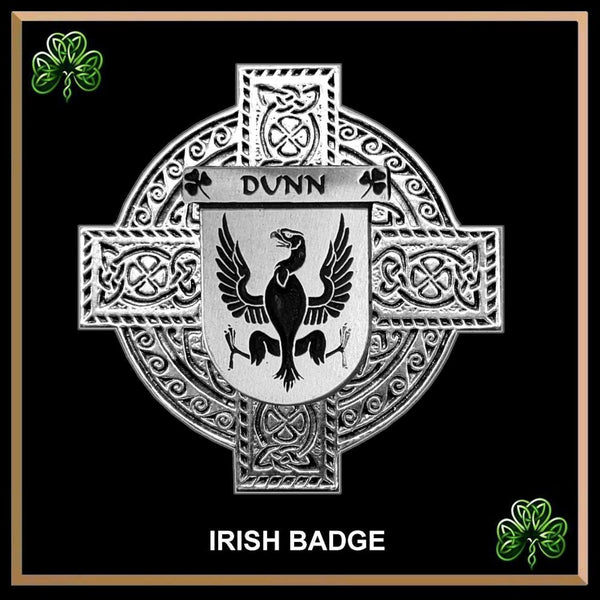 Dunn Irish Coat of Arms Celtic Cross Badge