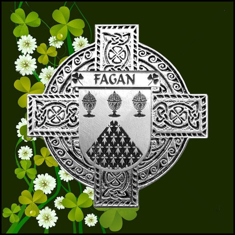 Fagan Irish Coat of Arms Celtic Cross Badge