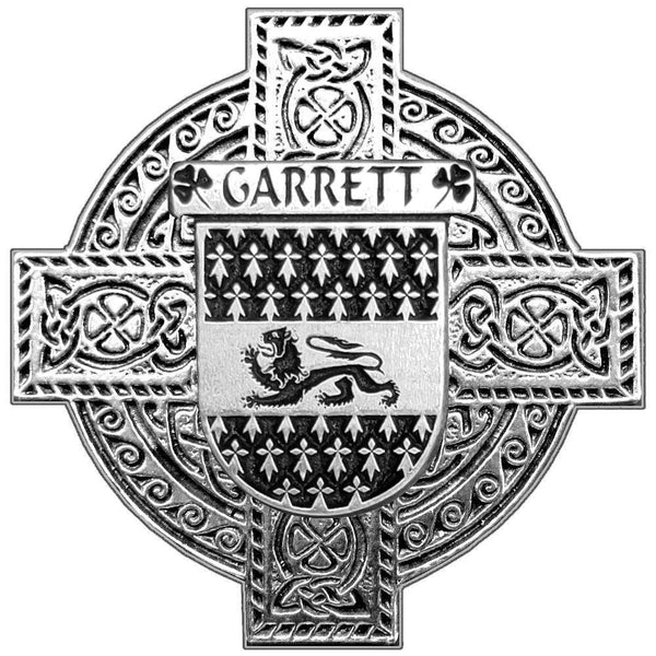 Garrett Irish Coat of Arms Celtic Cross Badge