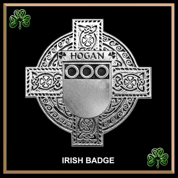 Hogan Irish Family Coat Of Arms Celtic Cross Badge