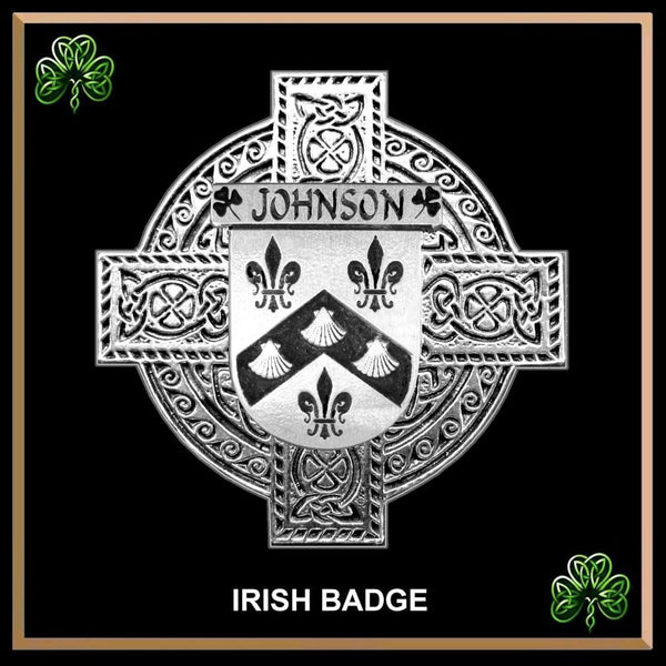 Johnson Irish Coat of Arms Celtic Cross Badge