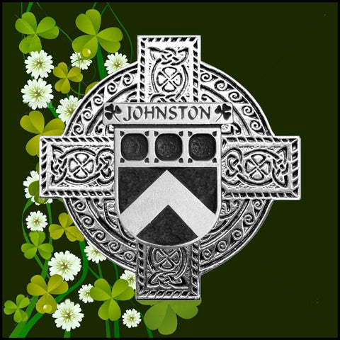 Johnston Irish Coat of Arms Celtic Cross Badge