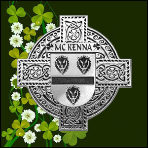 McKenna Irish Coat of Arms Celtic Cross Badge