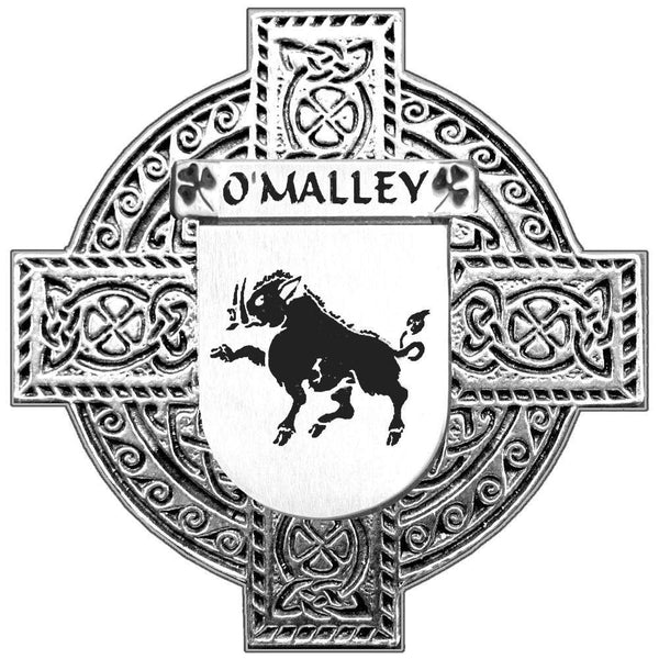 O'Malley Irish Coat of Arms Celtic Cross Badge