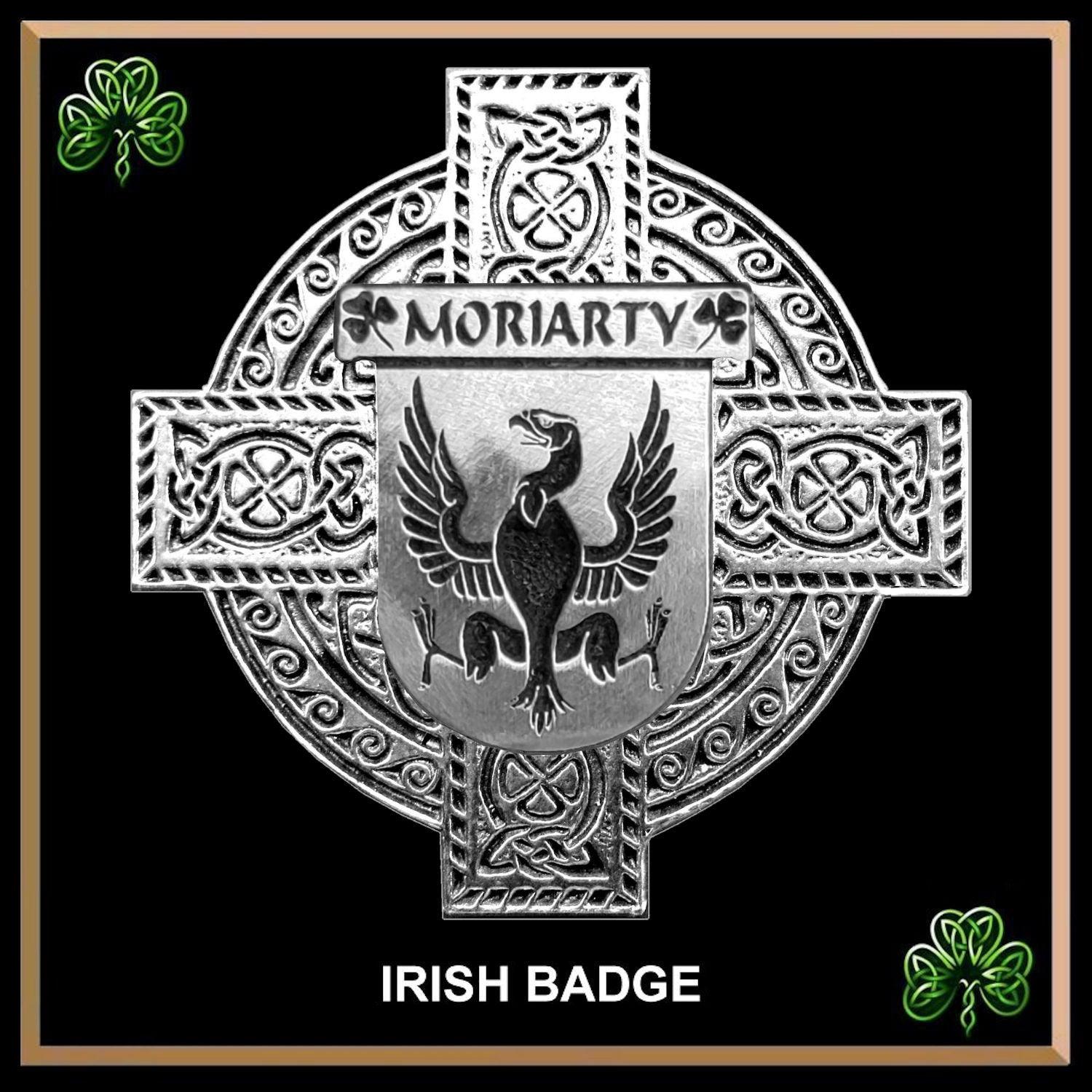 Moriarty Irish Coat of Arms Celtic Cross Badge