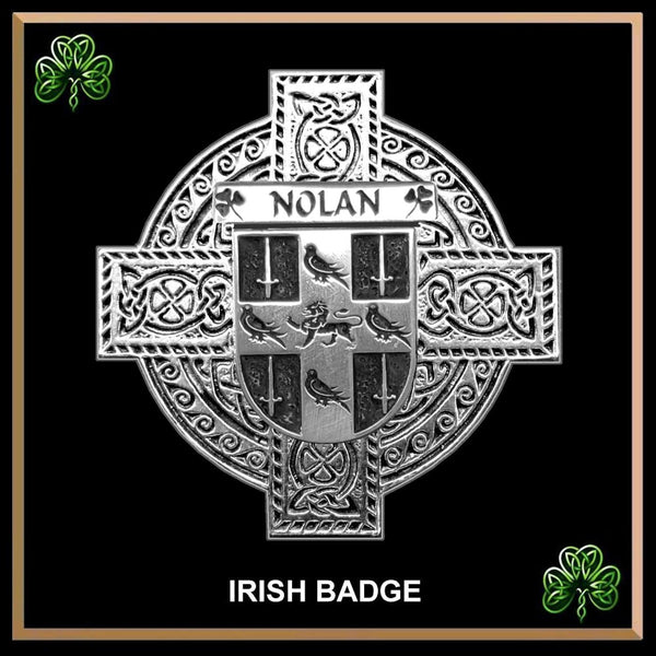 Nolan Irish Family Coat Of Arms Celtic Cross Badge