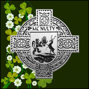 McNulty Irish Coat of Arms Celtic Cross Badge