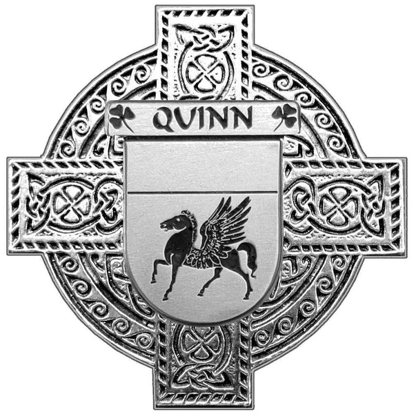 Quinn Irish Coat of Arms Celtic Cross Badge