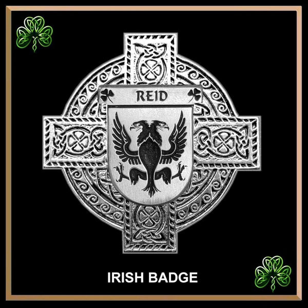 Reid Irish Family Coat Of Arms Celtic Cross Badge