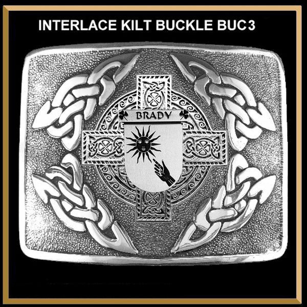 Brady Coat of Arms Interlace Kilt Buckle IKBUC3