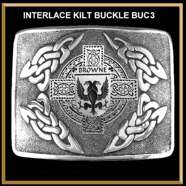 Browne Coat of Arms Interlace Kilt Buckle IKBUC3