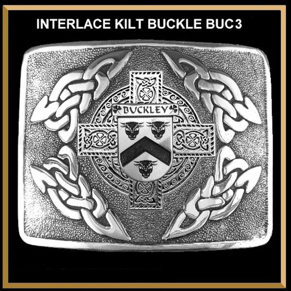 Buckley Coat of Arms Interlace Kilt Buckle IKBUC3