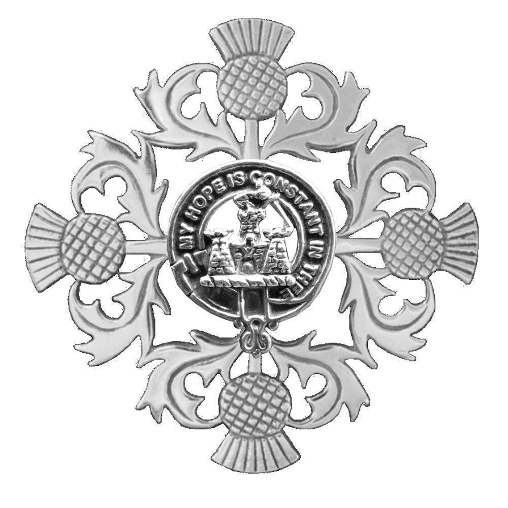 MacDonald (Clanranald) Clan Crest Scottish Four Thistle Brooch