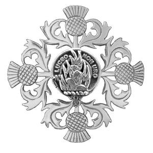 MacKenzie Clan Crest Scottish Four Thistle Brooch
