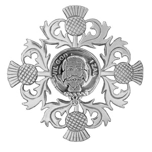 Menzies Clan Crest Scottish Four Thistle Brooch
