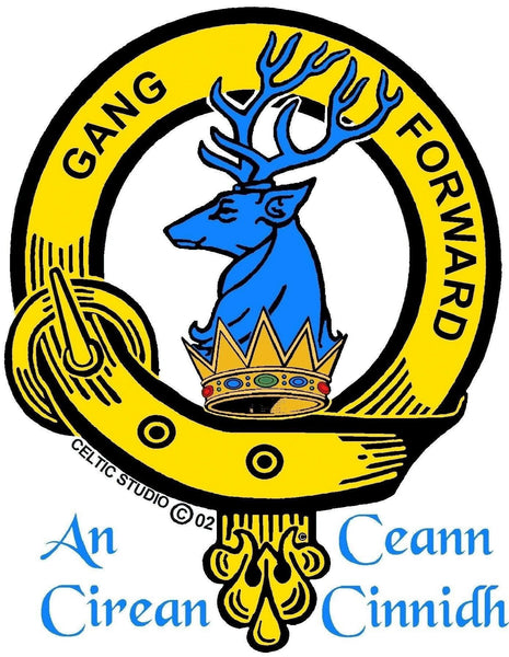 Stirling Clan Crest Scottish Four Thistle Brooch