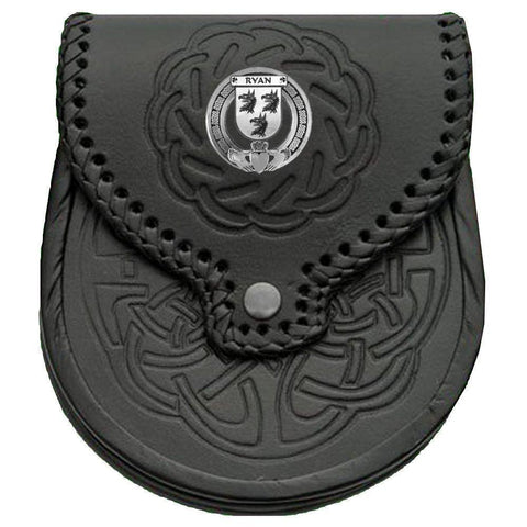 Irish Coat of Arms Claddagh Badge Sporran, Genuine Leather