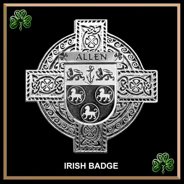Allen Irish Coat of Arms Celtic Cross Badge