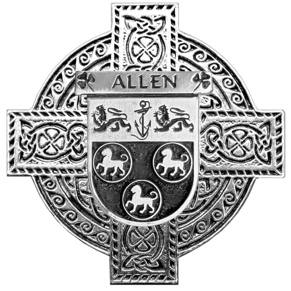 Allen Irish Coat of Arms Celtic Cross Badge