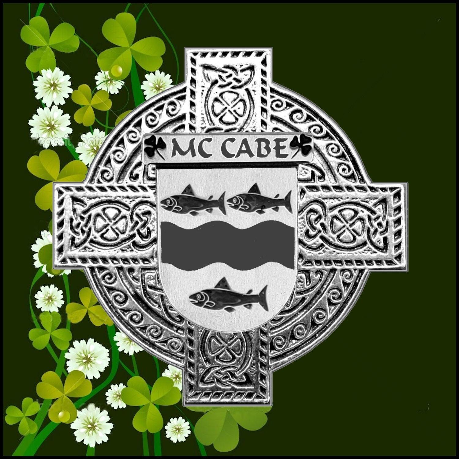 McCabe Irish Coat of Arms Celtic Cross Badge