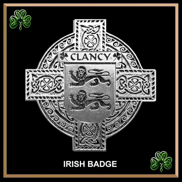 Clancy Irish Coat of Arms Celtic Cross Badge