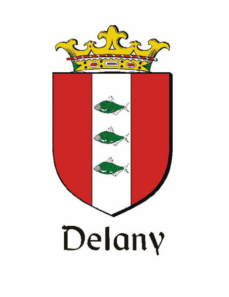 Delaney Irish Family Coat Of Arms Celtic Cross Badge