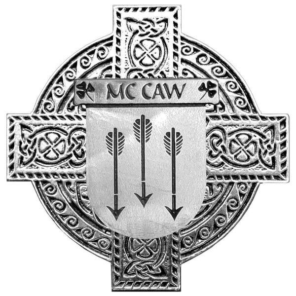 McCaw Irish Coat of Arms Celtic Cross Badge