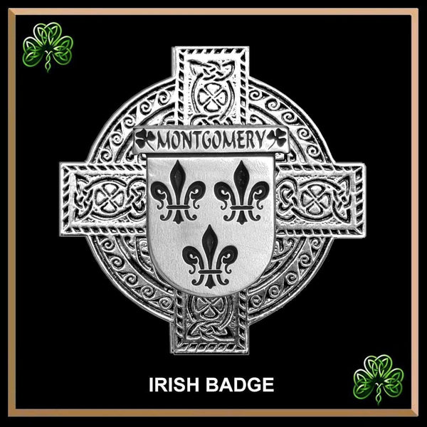 Montgomery Irish Coat of Arms Celtic Cross Badge