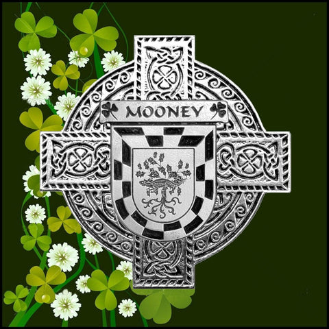 Mooney Irish Coat of Arms Celtic Cross Badge