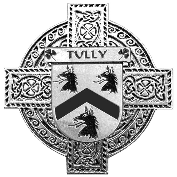 Tully Irish Coat of Arms Celtic Cross Badge
