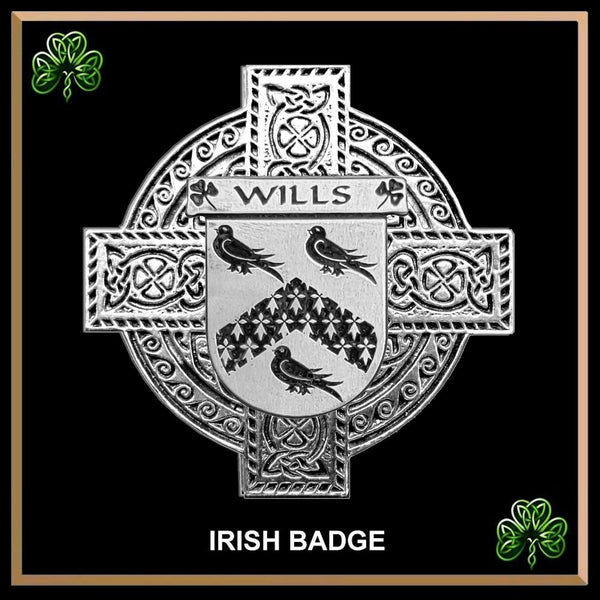 Wills Irish Coat of Arms Celtic Cross Badge