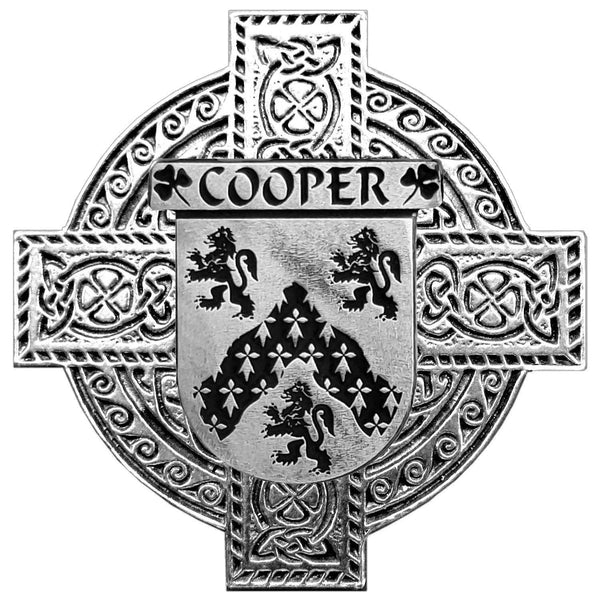 Cooper Irish Coat of Arms Celtic Cross Badge