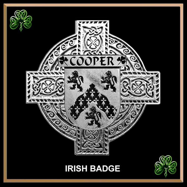 Cooper Irish Coat of Arms Celtic Cross Badge
