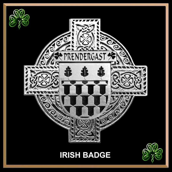 Prendergast Irish Coat of Arms Celtic Cross Badge