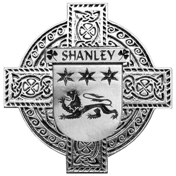 Shanley Irish Coat of Arms Celtic Cross Badge