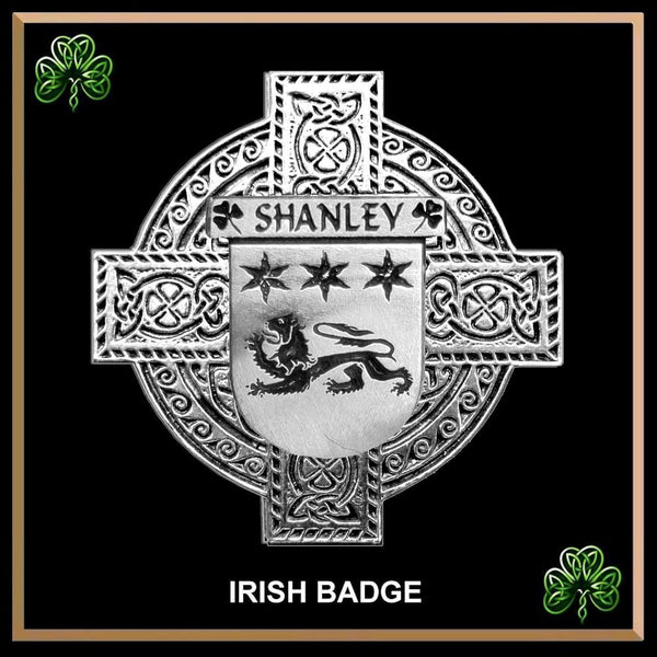 Shanley Irish Coat of Arms Celtic Cross Badge