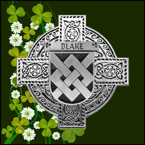 Blake Family Coat Of Arms Celtic Cross Badge