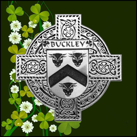 Buckley Irish Coat of Arms Celtic Cross Badge