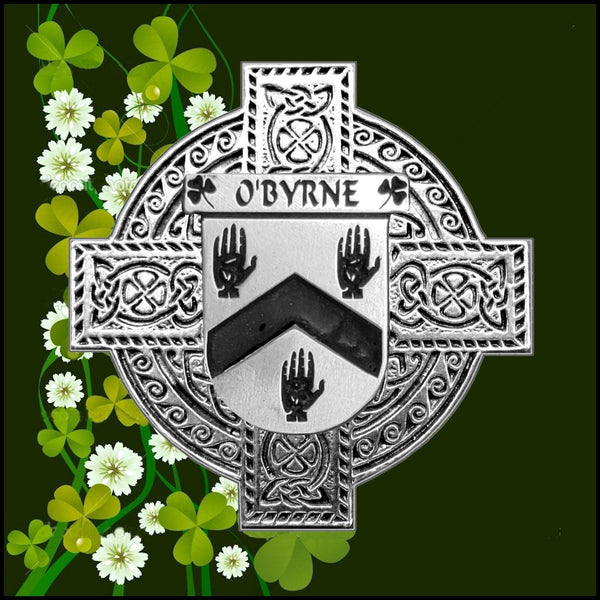 O'Byrne Irish Family Coat Of Arms Celtic Cross Badge