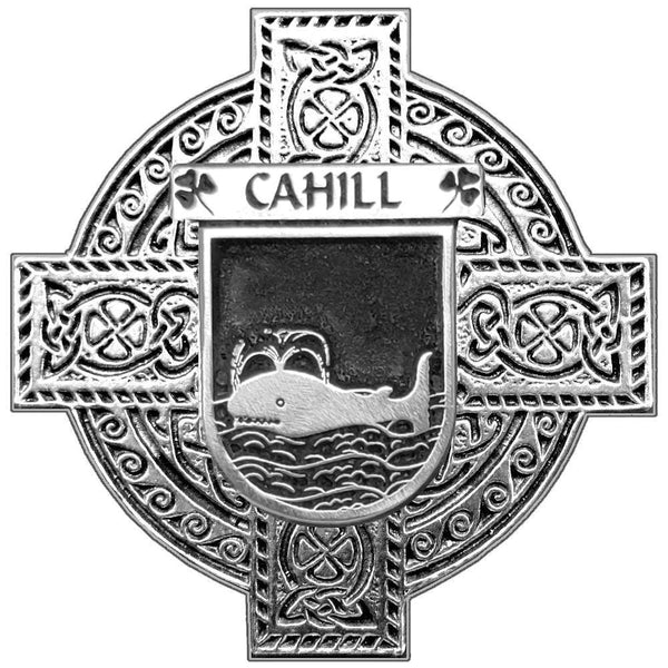 Cahill Irish Family Coat Of Arms Celtic Cross Badge