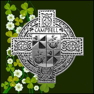 Campbell Irish Family Coat Of Arms Celtic Cross Badge