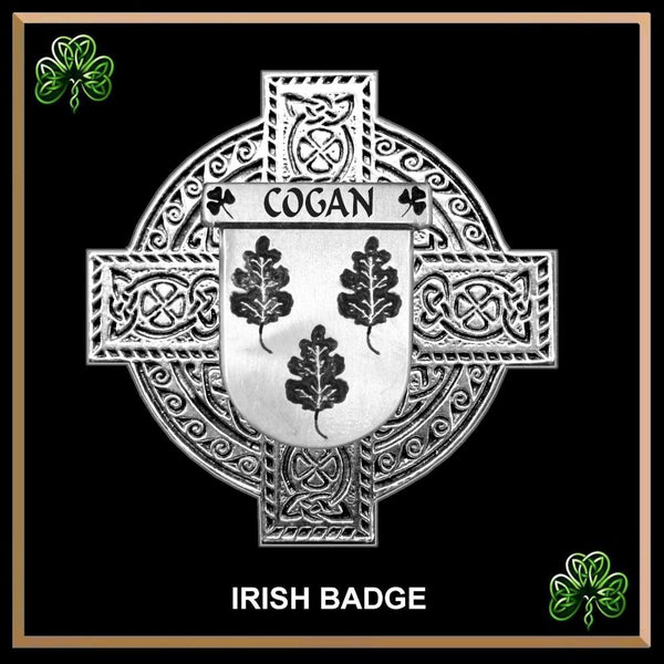 Cogan Irish Family Coat Of Arms Celtic Cross Badge
