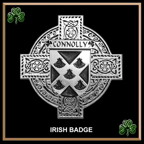 Connelly Irish Family Coat Of Arms Celtic Cross Badge