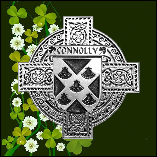 Connelly Irish Family Coat Of Arms Celtic Cross Badge