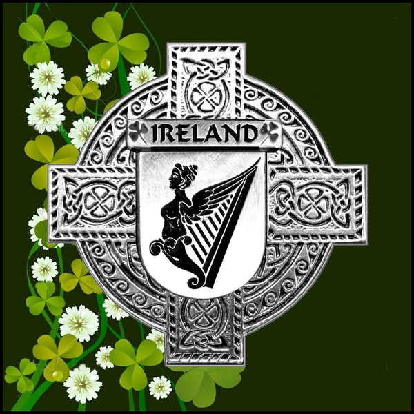 Ireland Coat Of Arms Badge Pewter Harp Pin