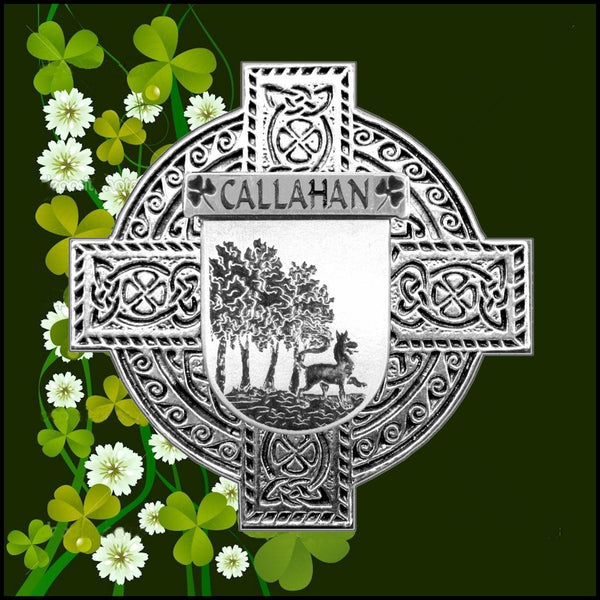 Callahan Irish Family Coat Of Arms Celtic Cross Badge