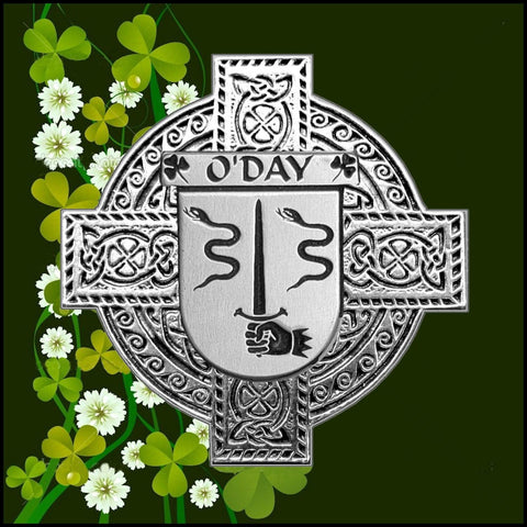 O'Day Irish Family Coat Of Arms Celtic Cross Badge